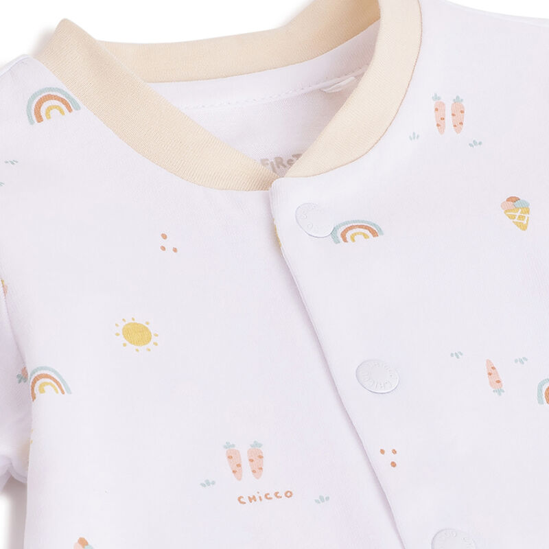 Infants Natural Printed Front Opening Babysuit image number 2